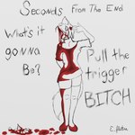 1:1 anthro blood bodily_fluids canid canine clothed clothing crying_blood english_text evirix evirix_(evirix) femboy finger_gun footwear fox gesture gore hand_gesture hi_res knee_highs knee_socks legwear lyrics male mammal off_shoulder profanity red_fox sexist_slur sketch socks solo suicide_silence tail text true_fox vent_art