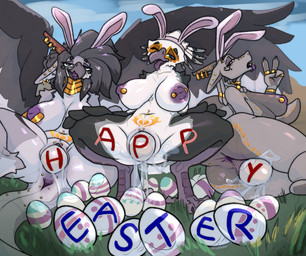anal_piercing anthro anus areola avian_feet barbell_piercing big_breasts bodily_fluids breasts butt clitoral_hood clitoral_hood_piercing clitoris clitoris_piercing crouching easter_egg egg eyelashes fake_ears fake_rabbit_ears female genital_fluids genital_piercing genitals gold_(metal) gold_jewelry grass group group_oviposition hch_piercing holidays horn jewelry jewelry_only long_eyelashes looking_at_viewer looking_pleasured lying multi_horn multiple_piercings navel navel_piercing necklace necklace_only nipple_dip nipple_piercing nipples nude on_back open_mouth oviposition piercing plant presenting presenting_hindquarters presenting_vulva scales scuted_feet scutes spread_legs spread_wings spreading tears tongue tongue_out tongue_piercing trio vaginal_fluid_string vaginal_fluids vaginal_oviposition vulva vulva_piercing winged_hands wings womb_tattoo zap_redfield dungeons_and_dragons easter hasbro mythology wizards_of_the_coast kala_(zap_redfield) rayla_(zap_redfield) sabrina_(zap_redfield) accipitriform avian bird dragon dragonborn_(dnd) gryphon mythological_avian mythological_creature mythological_scalie scalie secretary_bird absurd_res hi_res daughter_(lore) incest_(lore) mother_(lore) mother_and_child_(lore) mother_and_daughter_(lore) parent_(lore) parent_and_child_(lore) parent_and_daughter_(lore)