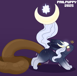 black_body black_fur blue_body blue_fur blush cheek_tuft cosmic_fur excessive_feces facial_tuft feces feces_on_ground feces_pile female female_pooping feral fur fur_markings hair horn hyper hyper_feces hyper_feces_pile leg_markings long_hair markings pooping pooping_on_floor purple_background quadruped raised_tail scatplay simple_background socks_(marking) solo stretching surprised tail text tuft white_body white_fur yellow_eyes pail_puppy_(artist) nintendo pokemon eeveelution generation_4_pokemon glaceon pokemon_(species) 2025 artist_name dated