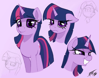 female feral glaring_at_viewer grumpy horn looking_at_viewer multiple_poses pose smile smiling_at_viewer smug solo marchartsrs friendship_is_magic hasbro my_little_pony mythology twilight_sparkle_(mlp) equid equine mammal mythological_creature mythological_equine unicorn sketch_page