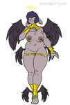 4_wings anthro areola biped breasts ear_piercing ear_ring feathered_wings feathers featureless_crotch female fingers multi_wing nipple_piercing nipples piercing ring_piercing solo wings fiercedeitylynx calypso_(fiercedeitylynx) angel bovid caprine mammal sheep 2024 absurd_res digital_media_(artwork) hi_res