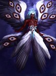 breasts brown_body cloud cloudy_sky crown eyes_on_wings feathered_wings feathers female halo headgear horror_(theme) multi_eye nipples sky solo spread_wings unusual_anatomy unusual_eye_placement unusual_wings wings trashkingroth hazbin_hotel sera_(hazbin_hotel) angel humanoid seraph_(angel) 2024 hi_res