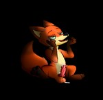 anthro balls bodily_fluids cum cum_on_balls cum_on_penis genital_fluids genitals knot male penis sitting solo fuzefurry disney zootopia nick_wilde canid canine fox mammal red_fox true_fox absurd_res alpha_channel hi_res