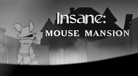anthro biped clothed clothing detailed_background fog hat headgear headwear mansion outside solo standing parker_simmons insane:_mouse_mansion mammal mouse murid murine rodent 2026 monochrome