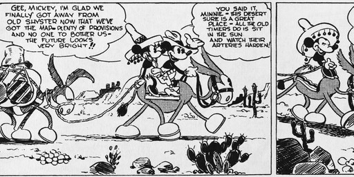 ambiguous_gender anthro bottomwear cactus clothed clothing desert dialogue eyes_closed female feral fingers gloves group gun handwear hat headgear headwear male musical_note musical_symbol open_mouth outside plant ranged_weapon singing skirt sombrero symbol weapon floyd_gottfredson roy_nelson disney public_domain mickey_mouse minnie_mouse asinus donkey equid equine mammal mouse murid murine rodent 1930 20th_century absurd_res ancient_art black_and_white hi_res long_image monochrome wide_image