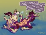 2019 anal anal_penetration anthro bodily_fluids bulle_(prettyparty) canid canine canis cum cum_in_ass cum_inside dialogue domestic_dog dragon duo ear_piercing earth_dragon genital_fluids hi_res kyle_(sleepytoy) male male/male male_anthro mammal mythological_creature mythological_scalie mythology penetration piercing prettyparty scalie shiba_inu size_difference slit_penis small_dom_big_sub snarky speech_bubble spitz