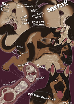 4_toes age_difference anatomically_correct anatomically_correct_genitalia anatomically_correct_penis animal_genitalia animal_penis anthro anthro_on_anthro anthro_penetrated anthro_penetrating anthro_penetrating_anthro anus areola balls barbell_piercing big_butt black_areola black_body black_fur black_hair black_nipples black_nose bodily_fluids brown_body brown_fur butt canine_genitalia canine_penis cervical_penetration cum cum_in_uterus cum_in_vagina cum_inside cutaway dialogue doggystyle duo ear_piercing ear_ring ejaculation eye_roll eyebrows eyelashes facial_piercing feet female female_anthro female_penetrated from_behind_position fur genital_fluids genitals good_boy hair hair_over_eye impregnation_request internal internal_vaginal knot knotted_penis knotting long_hair looking_pleasured male male/female male_anthro male_penetrating male_penetrating_female markings mature_female mole_(marking) mommy_kink multicolored_body multicolored_fur nipple_piercing nipples nose_piercing nose_ring nude nude_anthro nude_female nude_male older_female open_mouth orgasm parent_incest penetration penile penile_penetration penis penis_in_vagina piercing precum profanity ring_piercing sex slightly_chubby sound_effects speech_bubble tan_body tan_fur teeth text thick_thighs toes tongue tongue_out uterus vaginal vaginal_fluids vaginal_penetration vulva younger_male wolfjuice kelsie_(wolfjuice) zach_(wolfjuice) canid canine canis domestic_dog german_shepherd herding_dog mammal pastoral_dog 2026 absurd_res artist_name comic english_text guide_lines hi_res incest_(lore) mother_(lore) mother_and_child_(lore) mother_and_son_(lore) parent_(lore) parent_and_child_(lore) parent_and_son_(lore) son_(lore)