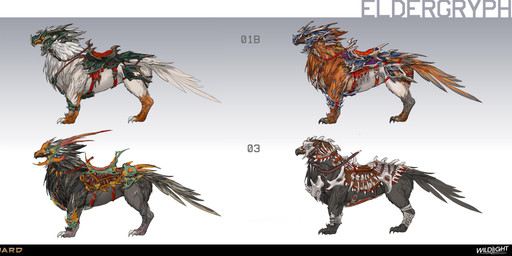 4_toes ambiguous_feral ambiguous_gender armor bandage bandaged_leg beak beak_closed black_beak black_body black_claws black_feathers black_sclera black_tail black_tail_feathers blue_helmet blue_pupils bone brown_helmet claws company_name feather_markings feathers feet feral gradient_background greaves green_armor green_eyes green_greaves grey_body grey_eyes grey_markings group headgear helmet horn horned_helmet light markings mouth_closed multicolored_body multicolored_feathers neck_tuft number orange_beak orange_body orange_feathers orange_feet orange_pupils orange_tail orange_tail_feathers pupils quadruped reins saddle side_view simple_background standing tail text toe_claws toes tuft white_body white_claws white_feathers white_tail white_tail_feathers yellow_eyes nicholas_patrick_kelana highguard_(game) avian bird eldergryph 2026 absurd_res colored concept_art digital_drawing_(artwork) digital_media_(artwork) english_description english_text hi_res lighting official_art shaded url