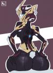 big_butt breasts butt duo female genitals hand_on_butt hot_dogging humanoid_genitalia humanoid_penis looking_back male male/female not_furry penis sex solo_focus pitofchaos digital_extremes tencent warframe khora_(warframe) alien humanoid tenno 2018 absurd_res hi_res