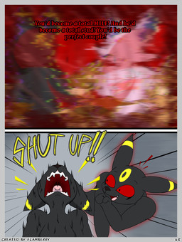 anthro black_body black_fur blurred_background duo female fur hair male male/female onomatopoeia open_mouth red_eyes screaming simple_background sound_effects surprised text flamberry_(artist) nintendo pokemon estung_venizee_neon_(flamberry) unomia_venizee_flare_(flamberry) canid canine eevee eeveelution espeon generation_1_pokemon generation_2_pokemon mammal pokemon_(species) umbreon 3:4 absurd_res comic digital_drawing_(artwork) digital_media_(artwork) english_text hi_res ibispaint_(artwork)