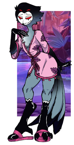 anthro claws clothing feet femboy footwear male poolside robe sandals shoes solo swimming_pool talons toes zimakum hellaverse helluva_boss stolas_(helluva_boss) avian bird demon owl owl_demon absurd_res colored_sketch hi_res sketch