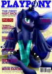 blue_body blue_feathers blush clothing feathered_wings feathers female feral footwear horn legwear open_mouth socks solo text wings pshyzo friendship_is_magic hasbro my_little_pony mythology princess_luna_(mlp) equid equine mammal mythological_creature mythological_equine winged_unicorn 2015 absurd_res cover english_text hi_res magazine_cover url