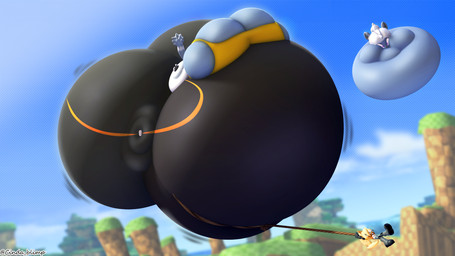 air_inflation anthro belly belly_expansion big_belly big_breasts big_butt big_cheeks black_bodysuit black_clothing black_gloves black_handwear black_skinsuit blue_eyes body_inflation bodysuit bottomwear bra breast_expansion breasts brown_inner_ear butt butt_expansion cheek_expansion clothing cutaway duo expansion expression_cutaway eyelashes female female_anthro floating footwear gloves grey_body grey_bottomwear grey_clothing grey_ears grey_footwear grey_gloves grey_handwear grey_inner_ear grey_pants grey_shoes grey_tail hair handwear huge_belly huge_breasts huge_butt huge_cheeks hyper hyper_belly hyper_breasts hyper_butt hyper_cheeks hyper_inflation immobile inflation motion_lines multicolored_body open_mouth outside pants puffed_cheeks purple_eyes rope shirt shoes skinsuit spherical_inflation tail tan_body tan_ears tan_hair tan_tail teeth tight_clothing topwear two_tone_body two_tone_tail underwear white_body white_clothing white_hair white_shirt white_tail white_topwear yellow_bra yellow_clothing yellow_underwear cindablimp idw_publishing sega sonic_the_hedgehog_(comics) sonic_the_hedgehog_(idw) sonic_the_hedgehog_(series) tangle_the_lemur whisper_the_wolf canid canine canis lemur mammal primate ring-tailed_lemur strepsirrhine wolf 16:9 2025 3d_(artwork) colored digital_media_(artwork) hi_res shaded signature source_filmmaker_(artwork) widescreen