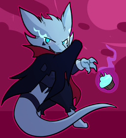 anthro cupcake food holidays solo tail blitzdrachin conditional_dnp halloween mythology minnow_(lemonynade) dragon mythological_creature mythological_scalie scalie vampire absurd_res hi_res