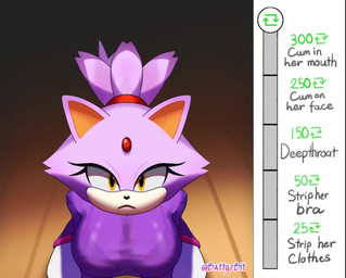 amber_eyes anthro bouncing_breasts breasts clothing female gesture purple_body solo strip_game suggestive suggestive_gesture translucent translucent_clothing battyzbit sega sonic_the_hedgehog_(series) blaze_the_cat felid feline mammal animated no_sound short_playtime video