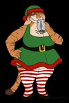 anthro bodily_fluids brown_hair brown_stripes christmas_clothing christmas_headwear clothing cum cum_in_mouth cum_inside drinking drinking_cum female fur genital_fluids hair hat headgear headwear holidays legwear orange_body orange_fur overweight overweight_anthro overweight_female pattern_clothing santa_hat simple_background smile smirk solo stockings striped_clothing stripes transparent_background perpleon christmas lisa_(tiger) felid mammal pantherine tiger 2:3 alpha_channel hi_res trans_(lore) trans_woman_(lore)