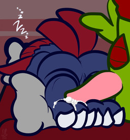 3_toes anthro anus bodily_fluids butt cum cum_on_feet duo ejaculation erection faceless_character faceless_male feet female female_focus foot_fetish foot_play footjob genital_fluids genitals male male/female orgasm penile penis sex sleep_sex sleeping solo_focus sound_effects toes two-footed_footjob vowelless vowelless_sound_effect vulva zzz thefablednekos nintendo pokemon jay_(thefablednekos) tali_(thefablednekos) generation_2_pokemon generation_4_pokemon larvitar pokemon_(species) weavile 2018 dated digital_media_(artwork) hi_res