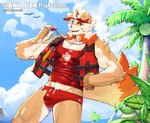 anthro beach bulge clothing detailed_bulge fur hair holding_whistle horn life_jacket lifeguard looking_at_viewer male multicolored_body multicolored_fur muscular muscular_anthro muscular_male orange_body orange_fur orange_hair seaside sky smile solo swimwear tan_body tan_fur two_tone_body two_tone_fur whistle_(object) whistle_around_neck white_body white_fur white_hair art_uza arknights hypergryph studio_montagne hung_(arknights) canid canine canis domestic_dog mammal 2023 hi_res