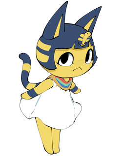 anthro bangs barefoot blue_ears blue_hair bob_cut clothed clothed_anthro clothed_female clothing dress egyptian egyptian_clothing feet female female_anthro front_view hair markings mouth_closed on_model ring_(marking) ringed_tail short_hair simple_background solo striped_markings striped_tail stripes tail tail_markings three-quarter_view uraeus usekh white_background white_clothing white_dress white_sclera yellow_inner_ear abyss_creature_(artist) animal_crossing nintendo ankha_(animal_crossing) domestic_cat felid feline felis mammal 2025 4:5 absurd_res full-length_portrait hi_res korean_description portrait