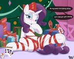 female feral holidays horn ribbons solo solo_focus text sunrise_hooves christmas friendship_is_magic hasbro my_little_pony mythology patreon rarity_(mlp) equid equine horse mammal mythological_creature mythological_equine pony unicorn 2025 alternate_version_at_paywall english_text hi_res