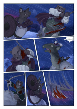 anthro arrow_(weapon) axe biped blood blood_on_weapon bodily_fluids bow_(weapon) brown_body brown_fur clothed clothing dialogue dialogue_box female fight fur gore group hammer horn melee_weapon motion_lines night outside polearm ranged_weapon snow snowing spear speech_bubble sword text tools warhammer weapon wind wound_on_torso wounded bjekkergauken mythology hillevi hjordis shirin_(bjekkergauken) unni_(bjekkergauken) arctic_fox bear brown_bear canid canine deer dragon fox furred_dragon furred_scalie gulonine mammal marten moose mustelid musteline mythological_creature mythological_scalie new_world_deer pine_marten scalie true_fox ursine 2025 colored comic english_text hi_res