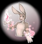 anthro charming fantasy happy magic magic_user magician male nude pose solo narusewolf hare lagomorph leporid mammal rabbit alpha_channel colored hi_res sketch