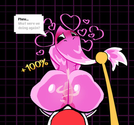 ambiguous_gender ambiguous_penetration anthro blush bodily_fluids cum cum_inside duo first_person_view genital_fluids genitals hair hair_grab heart_symbol looking_back male male/ambiguous male_pov penetrating_pov penetration penile penile_penetration penis sound_effects stuck text touching_hair water lovetopullmicke deltarune undertale_(series) miss_mizzle cuptain darkner elemental_creature humanoid mizzle_(deltarune) water_creature 2025 english_text hi_res