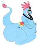 anthro belly big_belly big_butt black_eyes blue_body butt clothing female huge_butt huge_thighs legwear nude overweight overweight_anthro overweight_female reins smile solo thick_thighs thigh_highs neom-daddy disney wander_over_yonder sylvia_(wander_over_yonder) alien zbornak