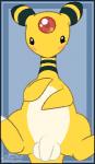 anthro balls blush flaccid foreskin genitals happy male penis presenting presenting_penis solo spread_legs spreading afterglow_ampharos nintendo pokemon afterglow_the_ampharos ampharos generation_2_pokemon pokemon_(species) aliasing digital_media_(artwork) low_res