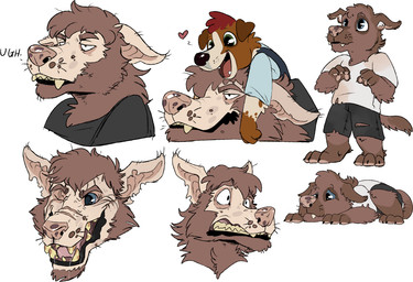 anthro black_clothing black_shirt black_t-shirt black_topwear blue_eyes brown_body brown_eyebrows brown_fur brown_hair clothing duo eyebrows fur glistening glistening_eyes hair heart_symbol hug hugging_another hugging_from_behind lying male on_front pink_nose sad shirt simple_background solo t-shirt tan_body tan_ears tan_skin tan_teeth teeth topwear torn_clothing torn_shirt torn_t-shirt torn_topwear unsigned white_background white_clothing white_shirt white_t-shirt white_topwear young young_anthro young_male swampjaws canid canine canis domestic_dog mammal bust_portrait full-length_portrait headshot_portrait multiple_images portrait