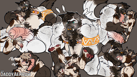 age_difference anal anal_penetration anthro balls barazoku beard belly big_balls big_penis bodily_fluids body_hair caressing_face chest_hair duo erection facial_hair facial_piercing foreskin french_kissing fur genital_fluids genitals hair hairy horn humanoid_genitalia humanoid_penis kissing large_tongue long_tongue male male/male male_penetrated male_penetrating male_penetrating_male mature_male muscular muscular_male nipple_piercing nipples nude oral pecs penetration penis penis_difference piercing precum pubes saggy_foreskin sex simple_background size_difference smile tail tattoo teeth tongue tongue_out tonguejob twunk vein veiny_penis white_body white_fur aereous aerrow domestic_cat felid feline felis humanoid hybrid mammal digital_media_(artwork) hi_res multiple_images