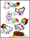 anus bandage begging begging_pose blood bodily_fluids female feral glamfur heterochromia pose rainbow solo sparklefur tail zeriara lock_(kakumatsurou) canid canine fox mammal sketch_page traditional_media_(artwork)