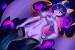 5_fingers anthro blue_hair breasts clothed clothing female fingers genitals hair legwear looking_at_viewer navel nipples nude pussy red_eyes solo standing wide_hips wings amberpendant anira_(poodledoodlenoodle) bat mammal 2022 3:2 digital_media_(artwork) hi_res