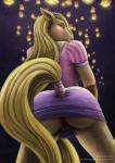 alternate_species anthro big_butt blonde_hair blush bottomwear butt clothing female furrification genitals hair lamp lantern looking_at_viewer paper_lantern pussy skirt sky_lantern solo sevenarms disney disney's_tangled_(film) rapunzel_(disney) equid equine horse mammal 2018 digital_media_(artwork)