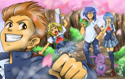 3_toes 5_fingers angry anthro arms_bent ascot bangs belly_gem black_eyebrows blonde_hair blue_bottomwear blue_clothing blue_hair blue_knee_socks blue_pants blue_skirt bottomwear breasts brown_clothing brown_eyes brown_footwear brown_shoes burger cheek_markings cheek_tuft cherry_blossom clothed clothed_female clothed_human clothed_humanoid clothed_male clothing ears_down eating eating_food eyebrows eyes_closed facial_markings facial_tuft featureless_crotch feet female female_human fingers fist flower food footwear forest fully_clothed fully_clothed_female fully_clothed_human fully_clothed_humanoid fully_clothed_male fur furrowed_eyebrows gem green_eyes group hair hand_in_pocket head_markings holding_bag holding_burger holding_food holding_object holding_paper humanoid_pointy_ears knee_highs knee_socks larger_female larger_human larger_humanoid larger_male legwear light long_ears long_hair looking_at_another looking_back looking_back_at_another male male_anthro male_human male_humanoid markings noseless not_furry_focus nude nude_anthro nude_male open_mouth open_smile orange_eyebrows orange_hair outside pants paper path pattern_bottomwear pattern_clothing pattern_skirt petals pivoted_ears plaid plaid_bottomwear plaid_clothing plaid_skirt plant pockets pointy_ears prunus_(flower) purple_body purple_eyes purple_fur purple_hair red_ascot red_tongue running_away sapphire_(gem) school_bag school_uniform semi-anthro shoes short_hair size_difference skirt smaller_anthro smaller_female smaller_human smaller_male smile smiling_at_another socks tan_body tan_skin thin_eyebrows toes tongue tongue_out toothy_smile tree tuft uniform walking whisker_markings azure-m kappa_mikey gonard_(kappa_mikey) guano_(kappa_mikey) lily_(kappa_mikey) mikey_simon mitsuki_(kappa_mikey) human humanoid mammal unknown_species 2006 colored dated digital_drawing_(artwork) digital_media_(artwork) english_description lighting shaded signature