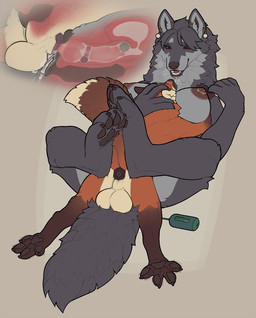 animal_genitalia animal_penis animal_vulva anthro balls big_balls big_breasts bodily_fluids breasts buttplug canine_genitalia canine_penis canine_vulva cum cum_in_uterus cum_inside dildo ear_piercing ear_ring ejaculation female genital_fluids genitals huge_balls internal jewelry knotting larger_female leg_wrap looking_pleasured male male/female nipple_piercing nipples orgasm penis piercing plug_(sex_toy) ring_piercing sex sex_toy size_difference smaller_male uterus vaginal vibrator vulva wifwolf snowskau reidun canid canine canis fox mammal red_fox true_fox wolf absurd_res hi_res