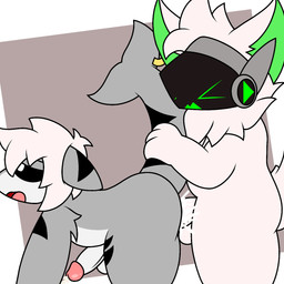 anthro balls bodily_fluids cum cum_in_ass cum_inside cum_while_penetrated cumshot duo ejaculation eyes_closed fur genital_fluids genitals hair looking_back machine male male/male male_penetrated male_penetrating male_penetrating_male nude open_mouth penetration penis protogen_visor screen screen_face sex simple_background tail tail_grab thick_thighs lyncario changed_(video_game) roustron_(character) tunrix_(lyncario) aquatic fish protogen requiem_shark shark tiger_shark 1:1 digital_media_(artwork) hi_res