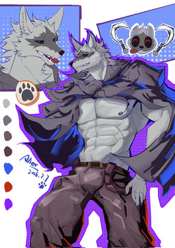 5_fingers biped black_cloak black_clothing black_nose black_sclera claws cloak clothing fingers fur grey_body grey_fur humanoid_hands red_eyes bluealier dreamworks puss_in_boots_(franchise) death_(puss_in_boots) canid canine canis mammal wolf hi_res signature