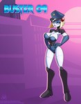 abstract_background armor artificial_intelligence belt big_breasts blonde_hair blue_eyeshadow breasts clothing eyeshadow female hair headgear headwear leotard machine makeup metallic metallic_body metallic_hair metallic_limbs pauldron police police_hat police_officer police_uniform pseudo_hair robotic_arm robotic_hand robotic_leg robotic_limb uniform jrvanesbroek neo_junk_city buster_09 android humanoid robot hi_res