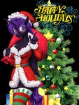 anthro christmas_clothing clothing female holidays simple_background solo transparent_background vasillium christmas hasbro my_little_pony nyx_(mlp) equid equine horse mammal pony alpha_channel hi_res