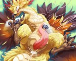 absurd_res animal_genitalia anus big_penis biped bodily_fluids claws countershade_face countershade_neck countershade_tail countershade_torso countershading cum cum_from_ass cum_in_ass cum_inside cum_on_face cygames dragalia_lost dragon english_text erection feathered_dragon feathered_scalie feathered_wings feathers feral genital_fluids genital_slit genitals hi_res horn jupiter_(dragalia_lost) mythil_flower mythological_creature mythological_scalie mythology nintendo open_mouth penis scalie solo speech_bubble tail tapering_penis text vein veiny_penis wings