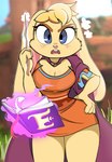 anthro big_breasts blush book breasts buckteeth cleavage cloak clothed clothing female hand_on_hip looking_at_viewer magic magic_glow open_mouth solo teeth wand wide_hips onibi activision spyro_the_dragon bianca_(spyro) lagomorph leporid mammal rabbit absurd_res hi_res