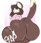 anthro big_butt bottomless butt butt_slap clothed clothing femboy hair heterochromia hoodie long_hair male pink_clothing pink_hoodie pink_topwear plap slap surprise surprised_expression thick_thighs topwear arizonathevixen kralex domestic_cat felid feline felis mammal hi_res