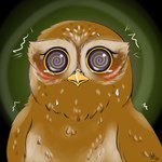 ambiguous_gender beak blush bodily_fluids brown_body brown_feathers eyelashes feathers feral hypnosis mind_control open_beak open_mouth red_blush solo spiral_eyes tears yellow_beak aliceincolor guardians_of_ga'hoole gylfie avian bird elf_owl owl true_owl 2020 bust_portrait digital_drawing_(artwork) digital_media_(artwork) portrait