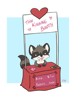 black_nose chibi dot_eyes feral grey_body heart_symbol holidays money simple_eyes solo text tongue tongue_out almiuxfloc valentine's_day mammal procyonid raccoon 2022 english_text hi_res