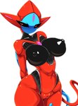 2021 absurd_res ashraely attack_forme_deoxys big_breasts biped blue_eyes blush bodily_fluids breasts butt clothing colored curvy_figure demi_(ashraely) deoxys digital_drawing_(artwork) digital_media_(artwork) female front_view generation_3_pokemon genitals hi_res horn huge_breasts humanoid innie_pussy legendary_pokemon looking_at_viewer mammal metallic_body mouthless nintendo nipples nude pokemon pokemon_(species) pokemorph pussy raised_tail red_body simple_background solo tail tentacles text thick_thighs voluptuous wide_hips