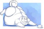 4_toes 5_fingers anthro barefoot belly big_belly biped blue_background bodily_fluids border cake dessert drooling eyebrows feet fingers fluffy fluffy_tail food fur hair huge_belly hyper hyper_belly legs_in_air lying male morbidly_obese morbidly_obese_anthro morbidly_obese_male nude obese obese_anthro obese_male on_front one_eye_closed open_mouth outside_border overweight overweight_anthro overweight_male plate saliva simple_background smile solo tail teeth toes white_border oreocakes sky_(xenonwolf) canid canine canis domestic_dog husky mammal nordic_sled_dog spitz 2016 digital_media_(artwork) monochrome