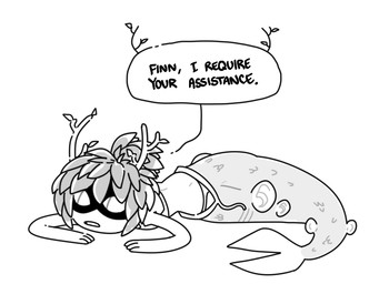 ambiguous_gender bikini clothed clothing duo female feral leaf leaf_hair mask plant plant_hair pseudo_hair pupils slit_pupils swimwear text toony two-piece_swimsuit visual_gag wearing_mask discount-supervillain adventure_time cartoon_network huntress_wizard elemental_creature elemental_humanoid fish flora_fauna humanoid marine plant_humanoid 4:3 black_and_white digital_media_(artwork) english_text monochrome