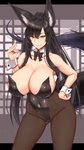 big_breasts black_hair breasts bunny_costume clothing costume female fox_shadow_puppet gesture hair hand_on_hip huge_breasts legwear pantyhose shirt_collar shirt_cuffs solo wide_hips yellow_eyes karasu_akitsuki animal_humanoid canid canid_humanoid canine canine_humanoid fox_humanoid humanoid mammal mammal_humanoid 2020 hi_res