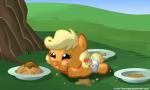 female feral solo text young zantyarz friendship_is_magic hasbro my_little_pony applejack_(mlp) earth_pony equid equine horse mammal pony 5:3 hi_res url